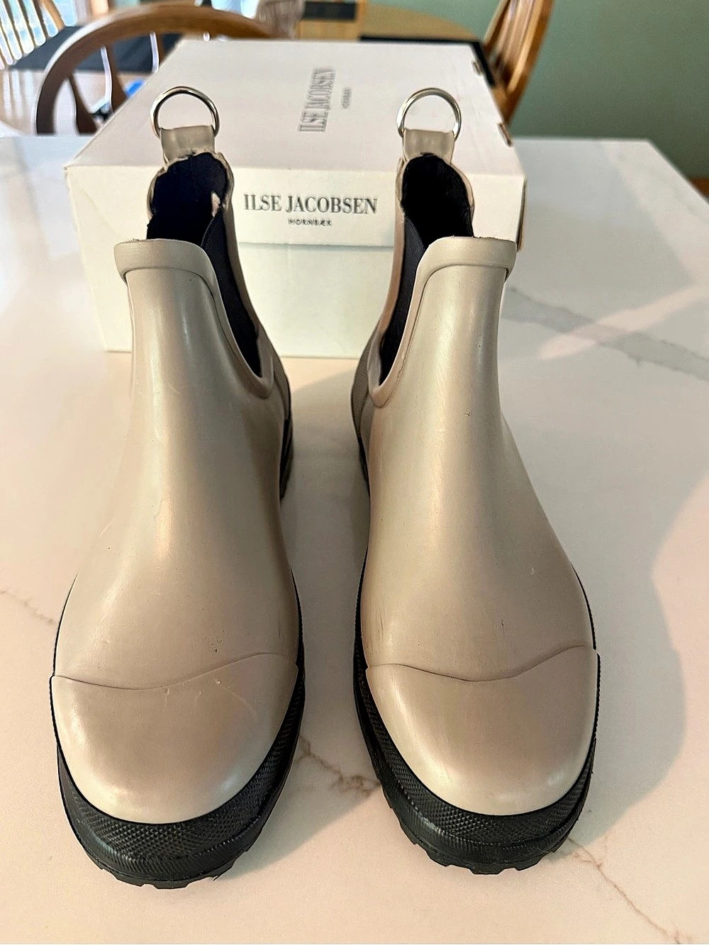 Ilse Jacobsen Short Pull On Boot Boots Cream & Black EU 39